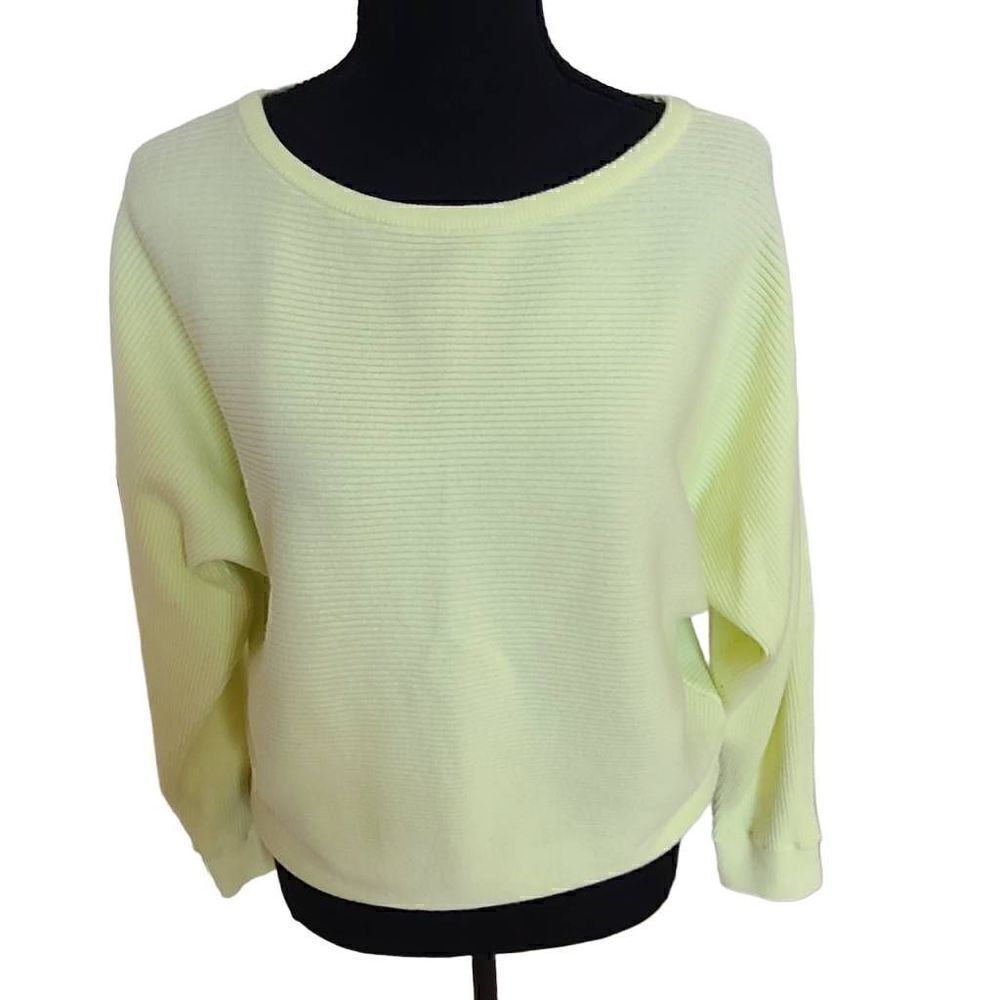 Catherine Malandrino Womens Pull Over Yellow Sweater Medium